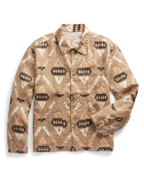 Rrl Print Linen Chore Jacket For Men Lyst Uk