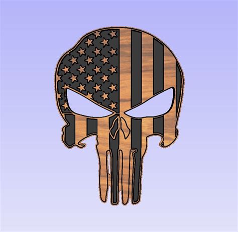 Punisher Skull American Flag Svg Etsy