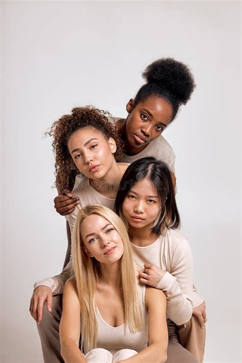 Diversity Multi Ethnic Beauty Concept Four Beautiful Ladies Of
