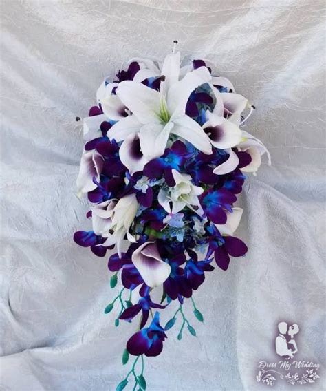 dress my wedding casablanca lily and galaxy orchid bouquet