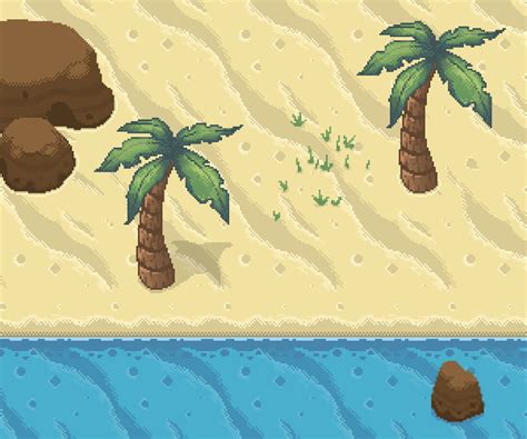 Pixel Art Beach Tile Set Thegameassetsmine Cool Pixel