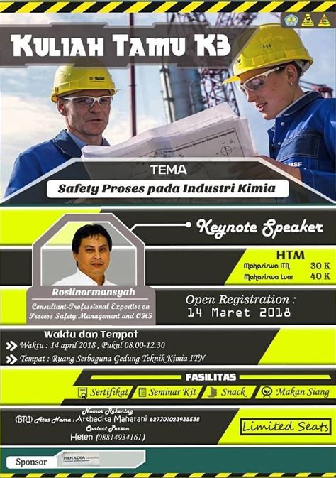 Kuliah Tamu K Safety Proses Pada Industri Kimia Institut Teknologi Nasional Malang