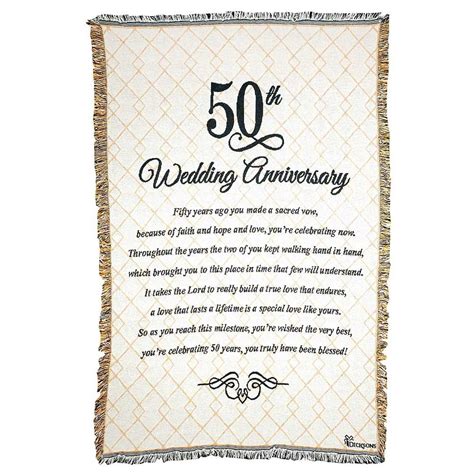 Buy 50th Wedding Anniversary Poem 48 X 68 All Cotton Tapestry Throw