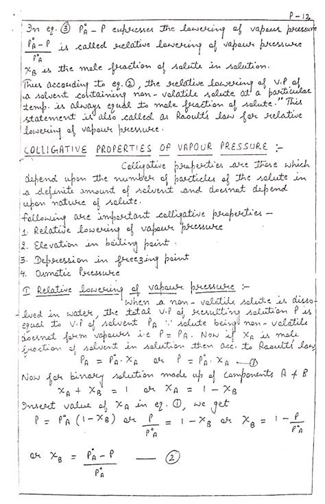 Solution Handwritten Notes For Class 12th Chemistry