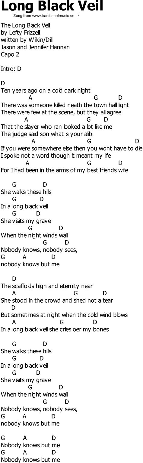 Old Country Song Lyrics With Chords Long Black Veil