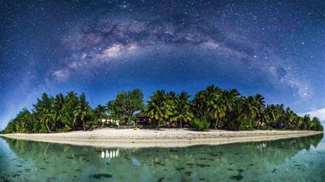 Wallpaper Reflection Sky Stars Beach Milky Way Tropical