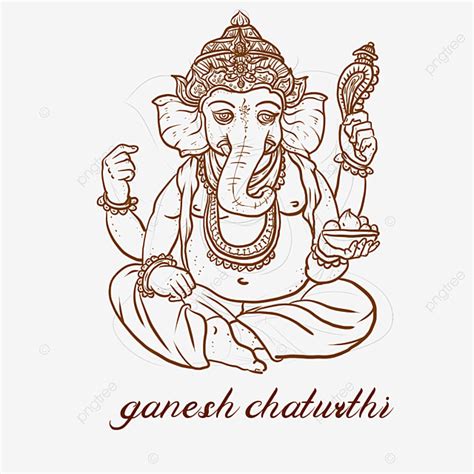 Hand Drawn Ganesh Chaturthi Elephant God India Elephant Indian Png