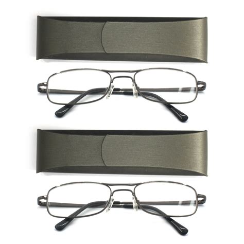 Eye Zoom Reading Glasses 2 Pack Extra Wild Metal Readers Spring Hinge
