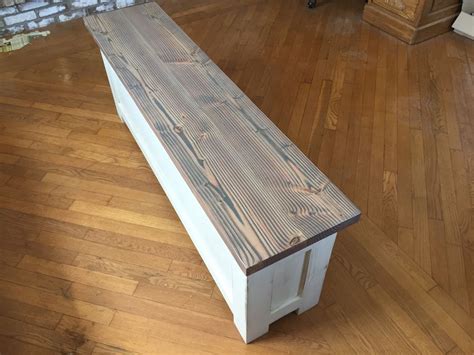 They come in a variety of styles and sizes this is another free farmhouse table plan from ana white but it takes on a much more rustic look than her other table plans. Gallery | Wooden bench, Storage bench with cushion ...