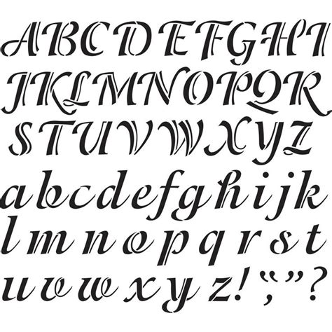 Artistic calligraphy alphabets styles can be used for letters, greetings cards and more. Delta Stencils - Alphabet - Calligraphy, 2 in 2020 ...