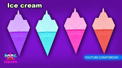 How To Make A Paper Ice Cream Tutorial Paper Fold Origami For Kids