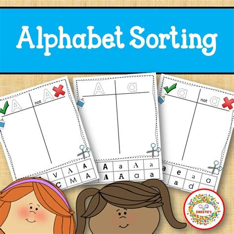 Alphabet Sorting Worksheets 4 Sets From Sweeties Elementary
