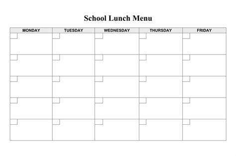7 Best Images Of Printable Blank Lunch Menus School Lunch Menu