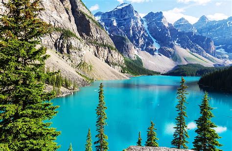 Hd Wallpaper 4k Rocky Mountains Banff National Park Moraine Lake