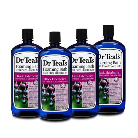 Buy Dr Teals Foaming Bath With Pure Epsom Salt Black Elderberry With Vitamin D 34 Fl Oz Pack