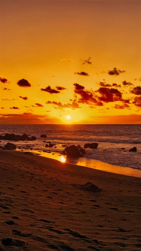 Sunset Hd 1080x1920 Cool Backgrounds Ocean Backgrounds Beautiful Sunset