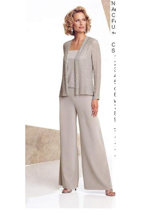 Informal Elastic Pants Dressy Mother Of The Bride Pants Suit Nmo 132