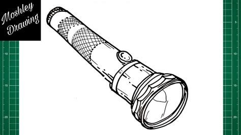 How To Draw A Flashlight Youtube