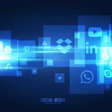 Blue Social Media Icons Background Download Free Vector Art Stock