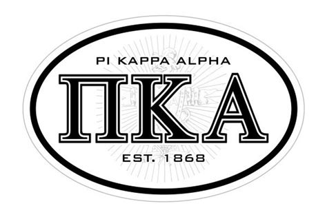 Pi Kappa Alpha Oval Crest Shield Bumper Sticker Closeout Greek Gear