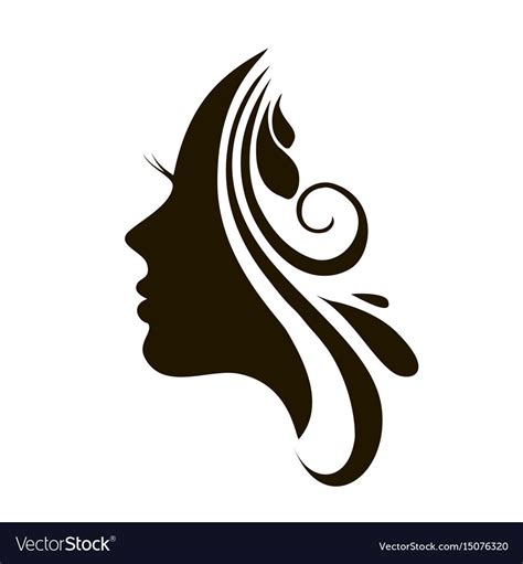 Beautiful Woman Face And Hair Fashion Icon Vector Image Woman Face Female Face Drawing Face
