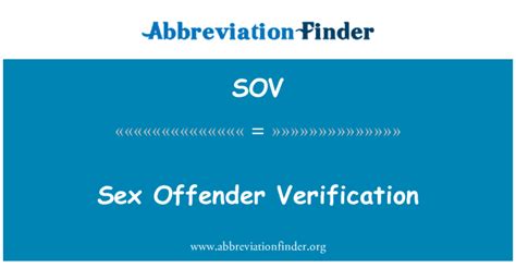 Sov Definition Sex Offender Verification Abbreviation Finder