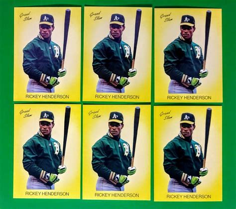 Drop by to see for yourself. (6) Count 1989-90 Grand Slam Rickey Henderson Baseball Card Lot Oakland A's HOF #Athletics ...