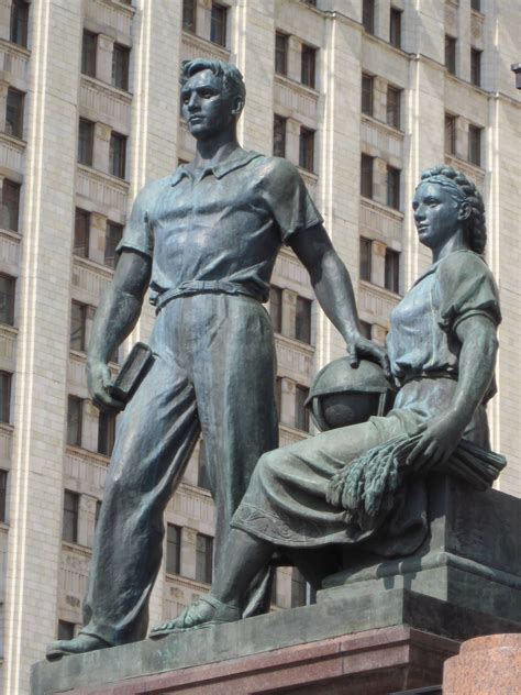 Soviet Sculpture Of Model Students Moscow State University Oc