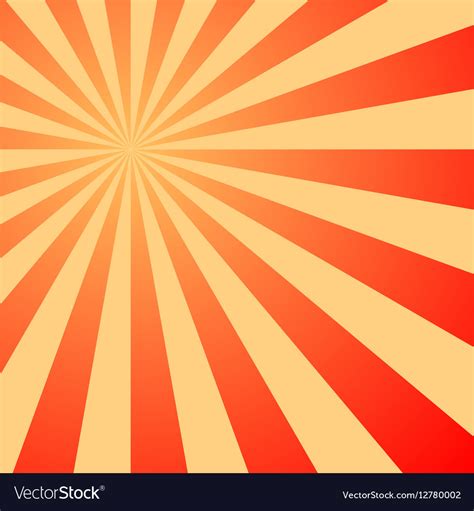 Sun Rays Sunburst On Red Color Background Vector Image