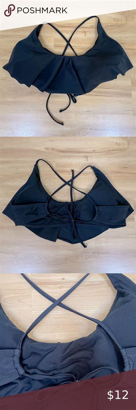 Bathing Suit Top Black Flowy Xhilaration Size Xl Bathing Suit