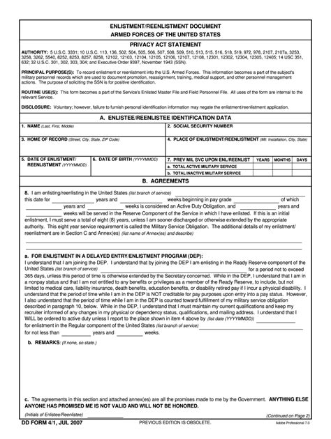 Dd Form 4 Fill Out And Sign Printable Pdf Template Signnow