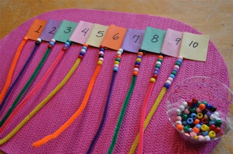 Preschool Math With Beads Activity