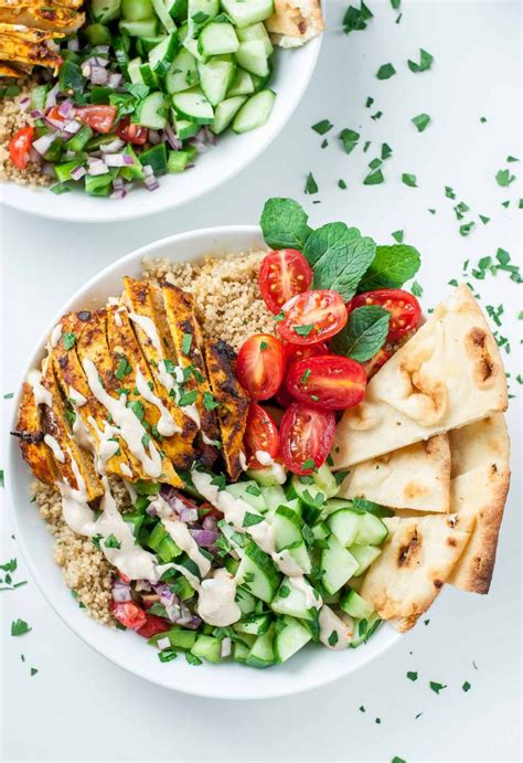 We've got healthy versions of your favorites (lightened up chicken. Healthy Chicken Shawarma Quinoa Bowls - Peas And Crayons