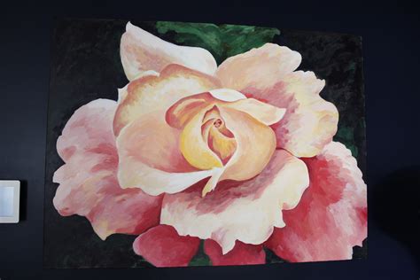 Large Rose Canvas Painting Rachel Lynn Heisey Design