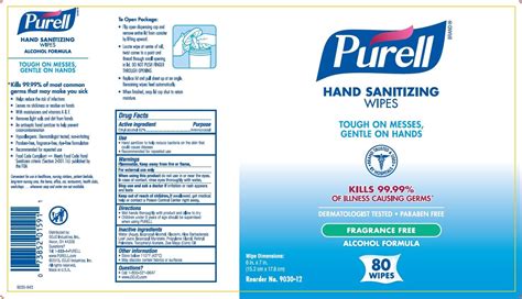 Purell Hand Sanitizing Wipes Alcohol Formula Cloth Gojo Industries Inc