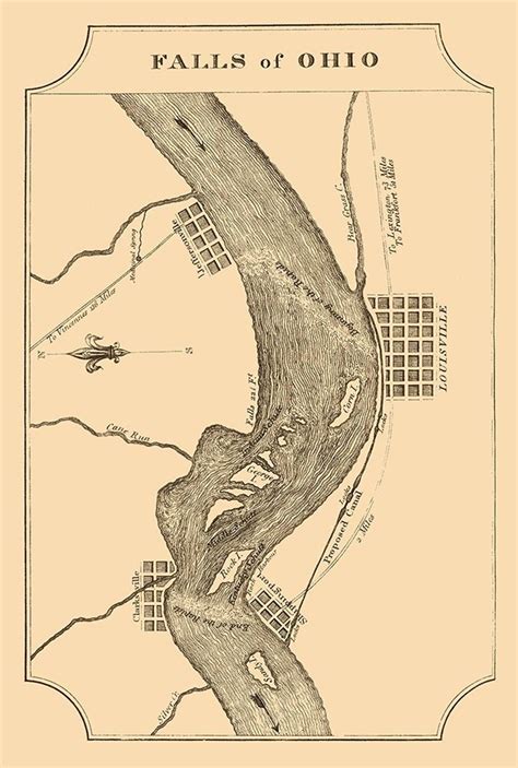 Ohio River Falls Melish 1812 Poster Print By Melish Melish Kyoh0002