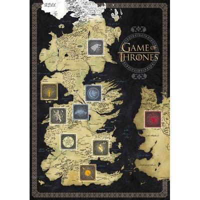 Puzzle de 100 pièces à l'effigie de ned stark sur son trône de la série game of thrones. Puzzle 1000 pièces : Game of Thrones : Carte de Westeros ...