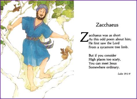 Zacchaeus Poem Kids Korner Biblewise
