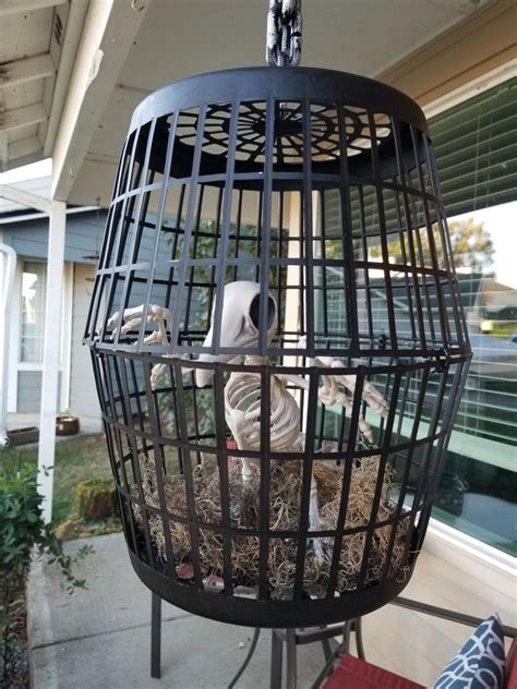 Diy Halloween Decor Bird Skeleton In A Cage Halloween Diy Diy Bird