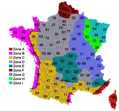 Zones Climatiques Et Temp Rature Ext Rieure De Base Inex