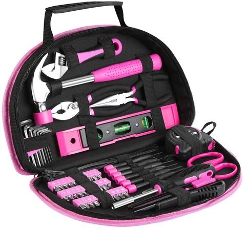 Excited Work 69 Piece Pink Tool Set For Women Ladies Hand Tool Kit