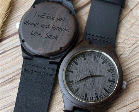 Personalized Mens Wooden Wood Watches For Boyfriend Husband Groomsmen