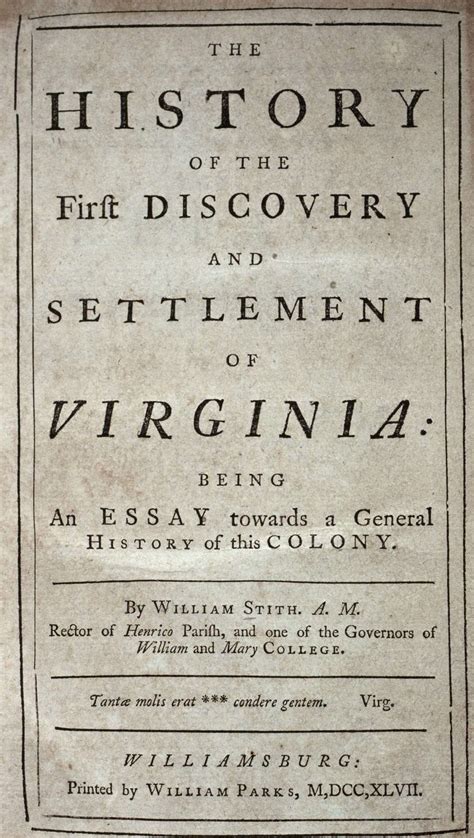The History Of The First Discovery And Settlement Of Virginia Encyclopedia Virginia