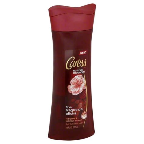 Caress Scarlet Blossom 18 Oz Red Lychee And Patchouli Oil Body Wash