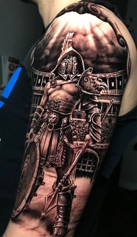 A design which uses various geometric shapes to create a beautiful design. Pin by peyman nami on تاتو in 2020 | Gladiator tattoo ...