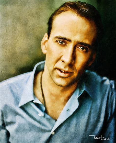 Nicolas Cage Portrait Digital Art By Robert Andrei