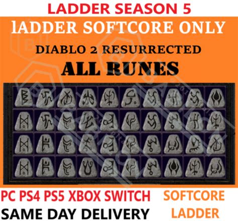 Ladder S5 Sc All Runes Diablo 2 Resurrected Items D2r Pc Ps4 Ps5 Xbox