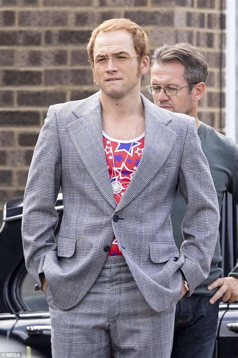 Anything and everything elton john! Taron Egerton transforms into Elton John on set of biopic ...