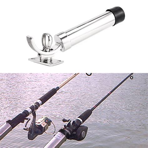 Rail Mount 316 Stainless Steel Clamp On Boat Fishing Rod Holder Fully