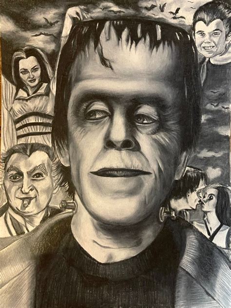 The Munsters Original Drawing For Ultimate Munsters Fan Etsy Uk